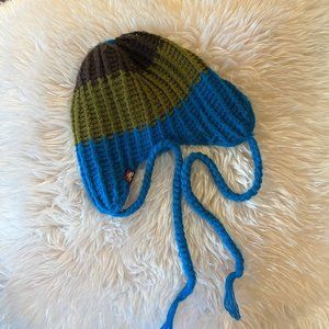 SPACECRAFT Hand Knitted Hippie Tassle Hat Beanie